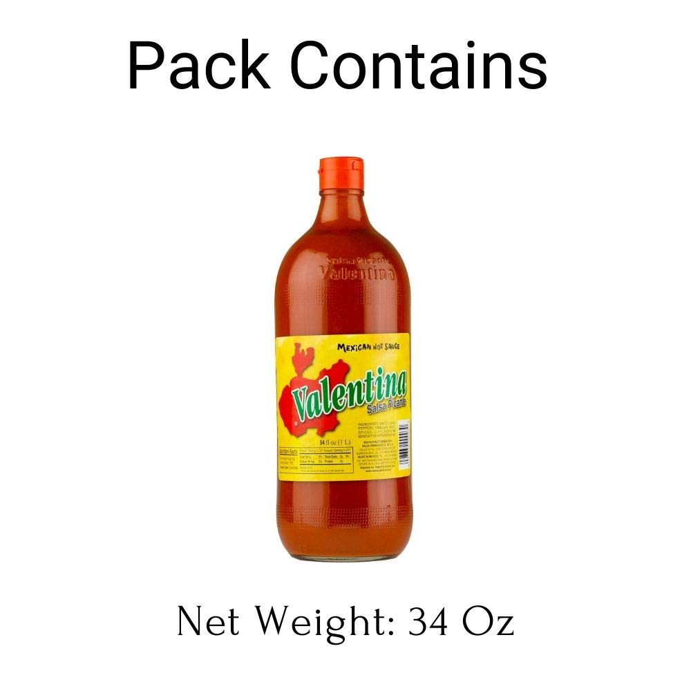 Valentina Salsa Picante  Most Famous Mexican Hot Sauce With 34 Oz Bottle  The Valentina Hot Sauce For Spicy Food Everyday Import