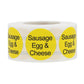 InStockLabels.com Sausage, Egg & Cheese Deli Labels 1 Inch Round Stickers, Paper, Model T03-08, 500 Total Stickers