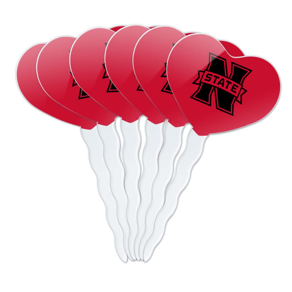 GRAPHICS & MORE Cupcake Picks Set of 6, Acrylic, Heart Design, One Size, Northwestern Oklahoma State University