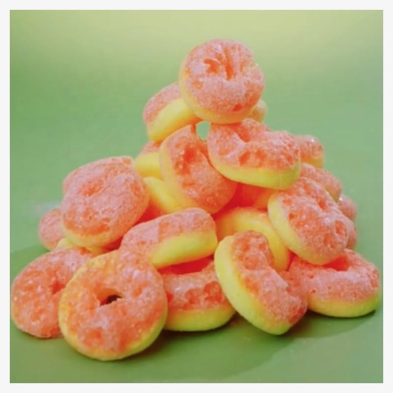Freeze Dried Candy Peach Rings By Sweety Treatyco. - Deliciously Tangy, Nutrient-Rich & Gluten-Free Snacks - Easy To Carry 2 Oz