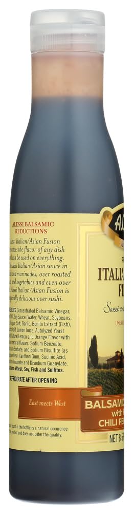 Alessi Balsamic Vinegar Reduction, Autentico From Italy, Ideal On Caprese Salad, Fruits, Cheeses, Meats, Marinades (Italian & Asian Fusion, 8.5 Fl Oz (Pack Of 1))