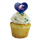GRAPHICS & MORE Cupcake Picks Set of 6, Acrylic Decoration Toppers, American University Heart Love Design