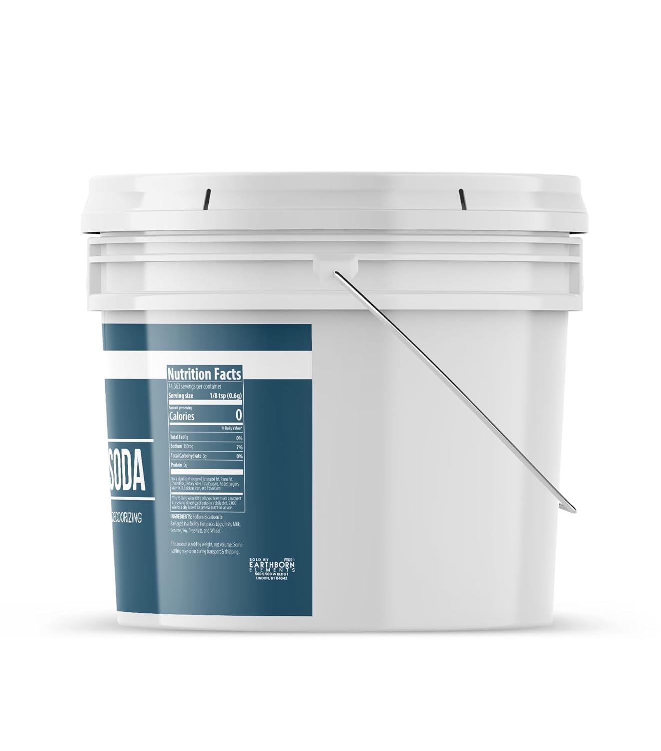 Earthborn Elements Baking Soda - Sodium Bicarbonate for Cooking, Cleaning & Deodorizing - 2 Gallon