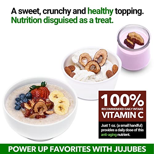 Usda Organic California Grown Pure Jujube Product | Jujume Crisps | Sweet Jujube Chips | Zero Added Sugar Or Preservatives | All-Natural Healthy Snack | 1-Pack 6 Oz. Bag