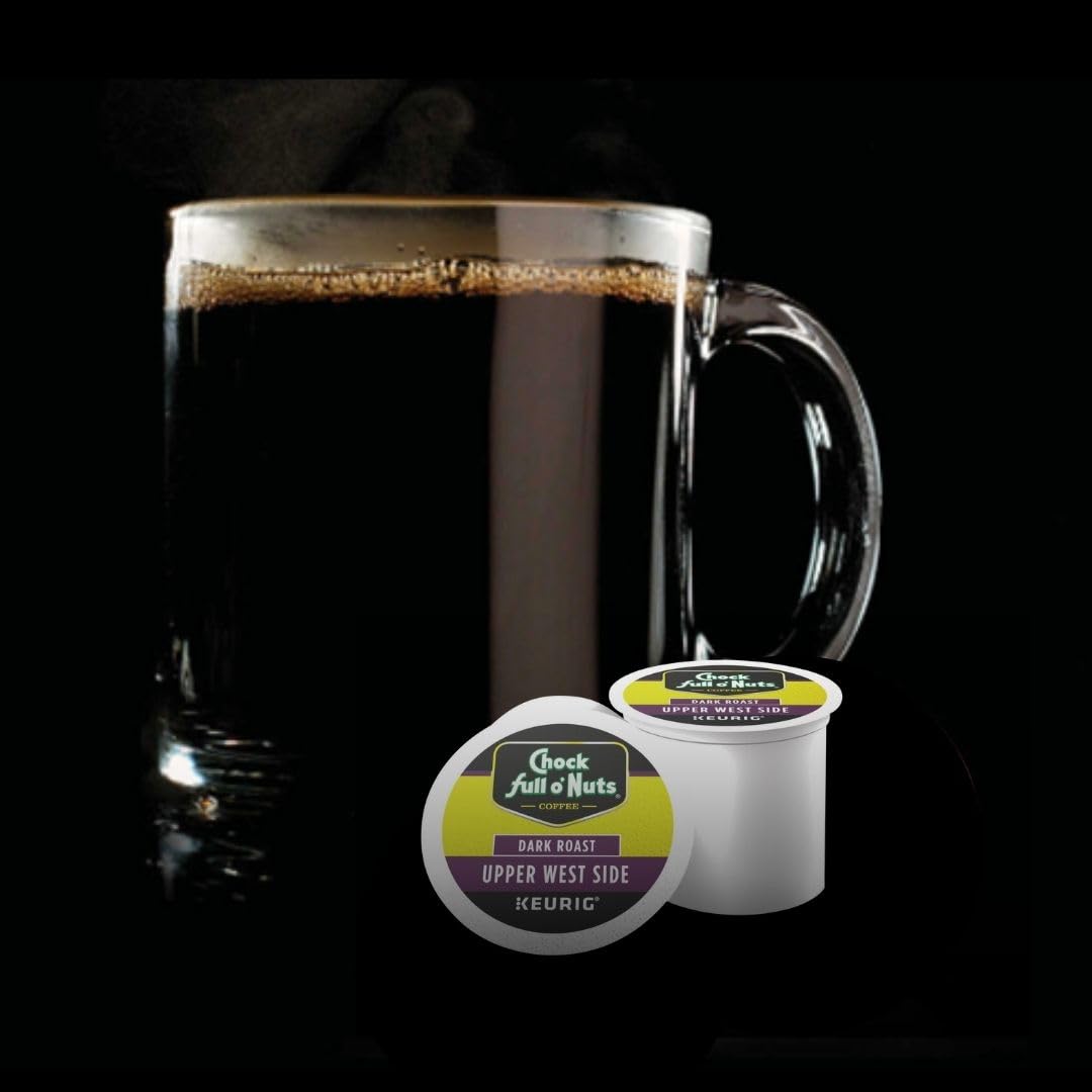 Chock Full oNuts Dark Roast Coffee K-Cup Pods, 12 Count (Pack of 6)