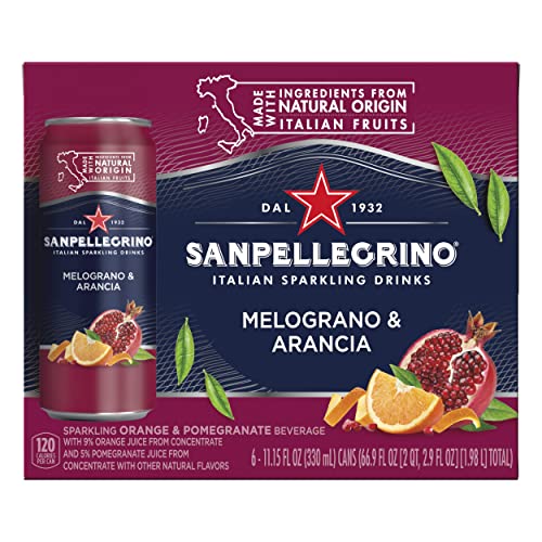 Sanpellegrino Italian Sparkling Drink Melograno And Arancia, Sparkling Orange And Pomegranate Beverage, 11.15 Fl Oz Can