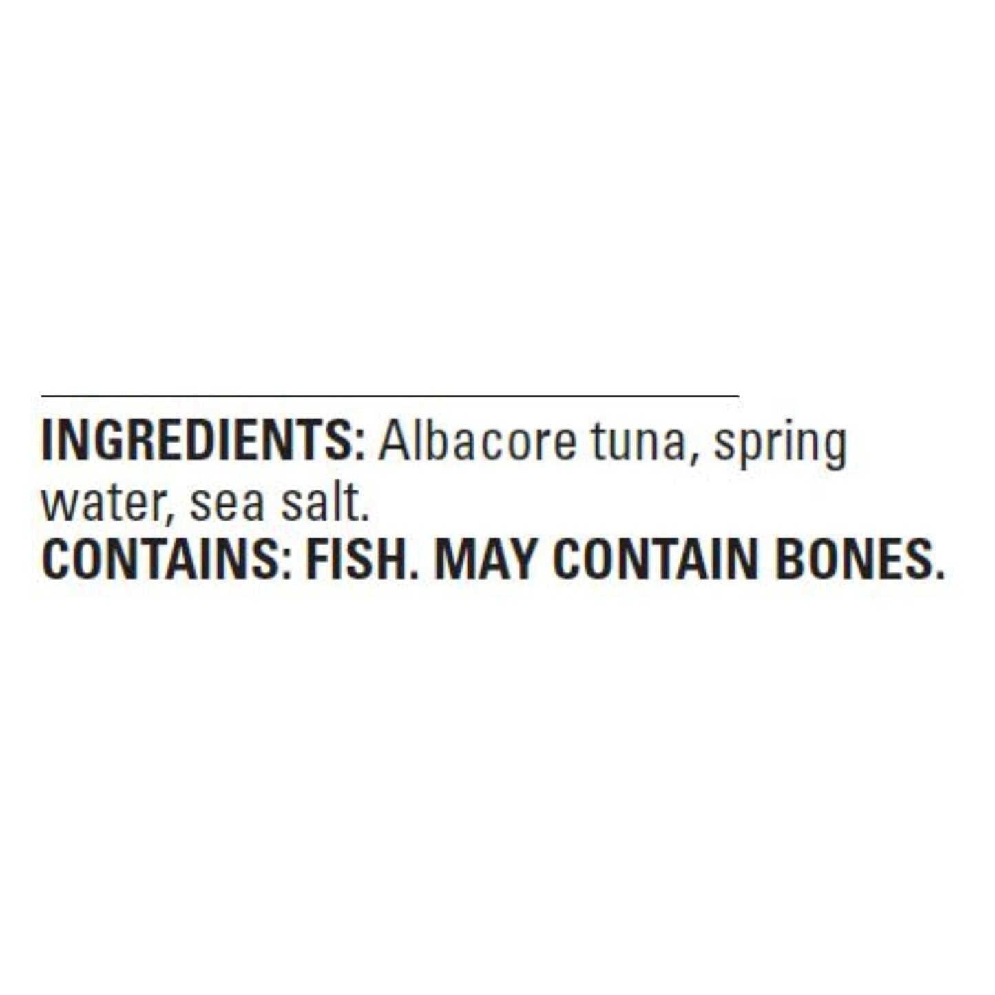 Natural Sea Salted Solid White Albacore Tuna Pouch, 3 Ounce - 12 Per Case.12