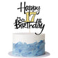 Kaoenla Black Gold Glitter Happy 17th Birthday Cake Topper - Hello 17/Cheers17,Happy seventeen Birthday Anniversary,17 years old