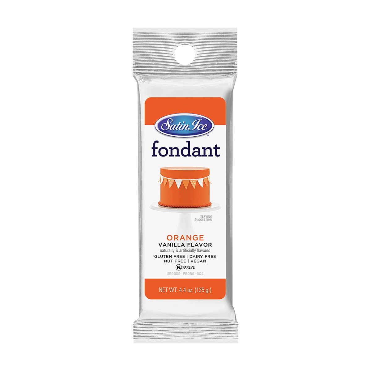 Satin Ice Fondant, Orange, 4.4 Ounce