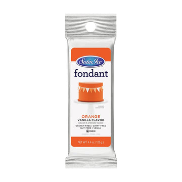 Satin Ice Fondant, Orange, 4.4 Ounce