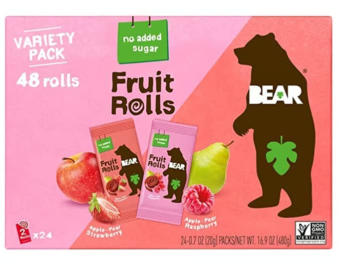 BEAR Fruit Rolls - 72 Count, Delicious Snack, No Artificial Ingredients