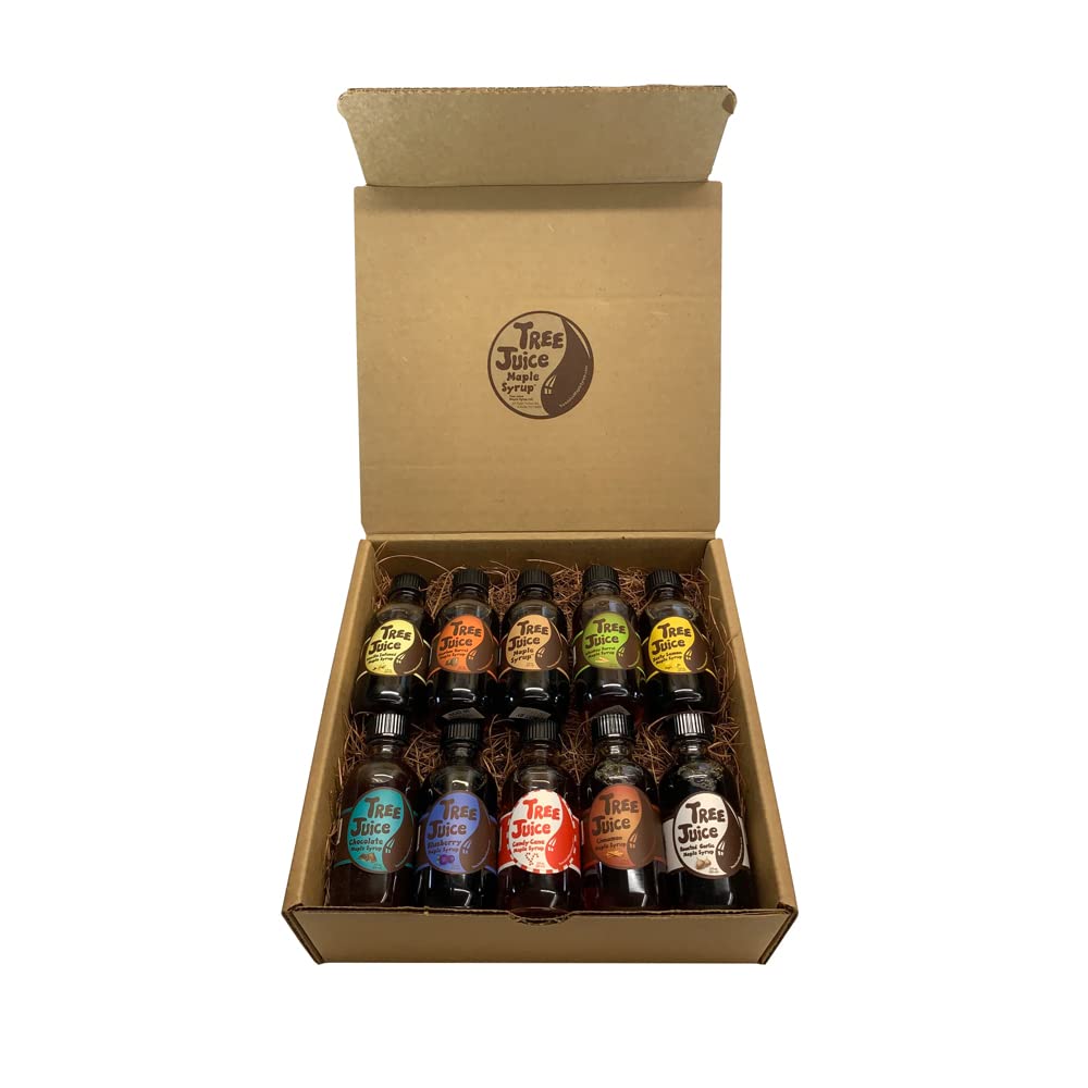 Tree Juice Maple Syrup Gift Box | Gift For Birthdays, Corporate, Holidays, And More | 10-2 Ounce Bottles