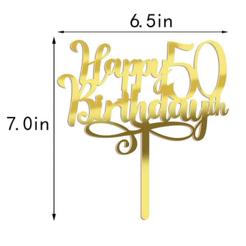 Ruscalin Acrylic Gold Happy 40Th Birthday Cake Topper,40 Birthday Party Cake Decorations
