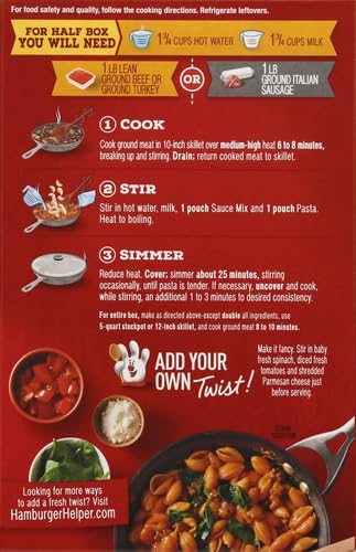 Hamburger Helper Cheesy Italian Shells, 12.2 Oz
