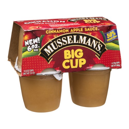Musselmans Apple Sauce Big Cup Cinnamon - 4 CT