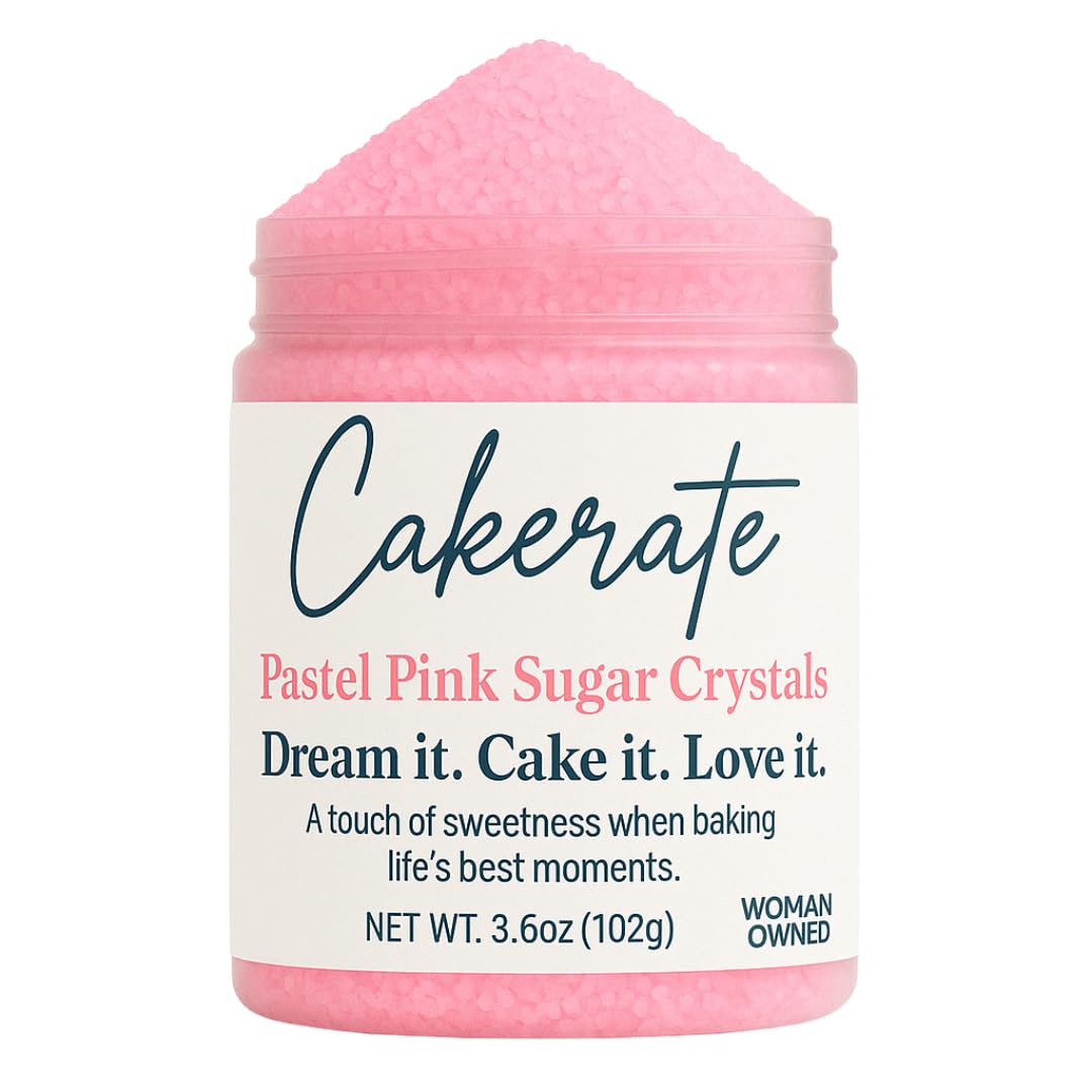 Wholesale Sugar Flowers Pastel Pink Sugar Crystals for Cakes & Desserts - 3.6 oz