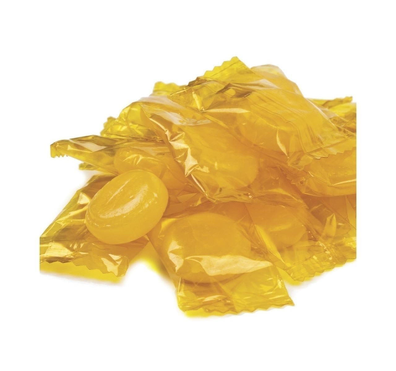 Sarahs Candy Factory Butterscotch Discs Hard Candy, Individually Wrapped, 16 Oz in Resealable Bag, 1 Pound