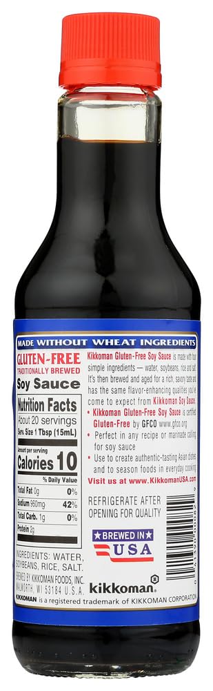 Kikkoman Soy Sauce, Gluten Free, 10 Ounce (Pack Of 2)
