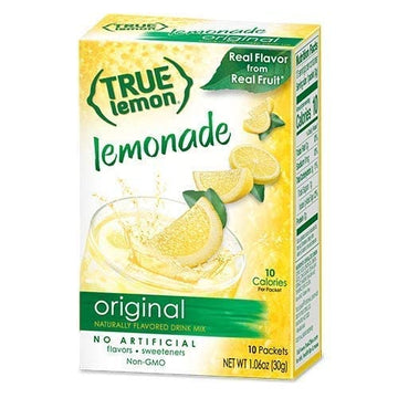 True Lemon Lemonade Drink Mix, 10-count (Pack of 6) plus 5 sample sticks of Black Cherry Limeade, Peach Lemonade, Mango Orange, 