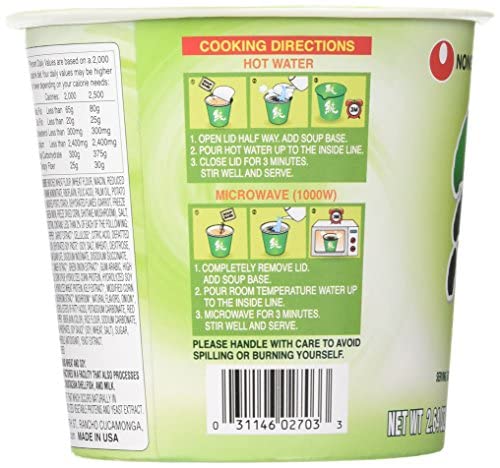 Soon Cup Noodle Soup, Veggie, 15.84 Oz, Pack Of 6