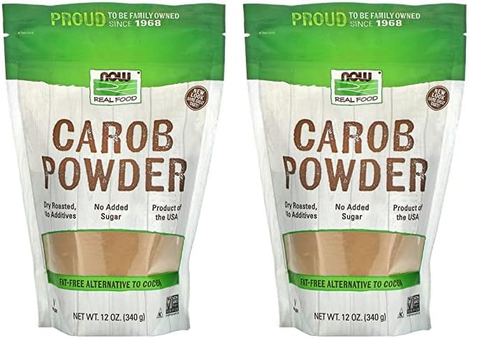 Now Natural Foods, Carob Powder, Dry Roasted, Additive-Free, Nutritious Substitute For Chocolate, 12-Ounce (Packaging May Vary) 
