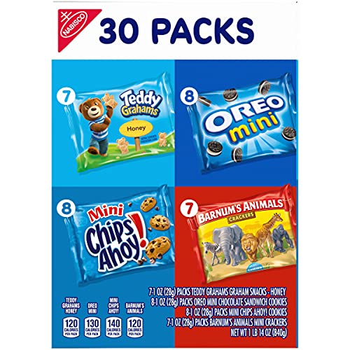 Nabisco Team Favorites Variety Pack, OREO Mini, CHIPS AHOY! Mini, Teddy Grahams Honey & Barnum s Animal Crackers, Christmas Sto