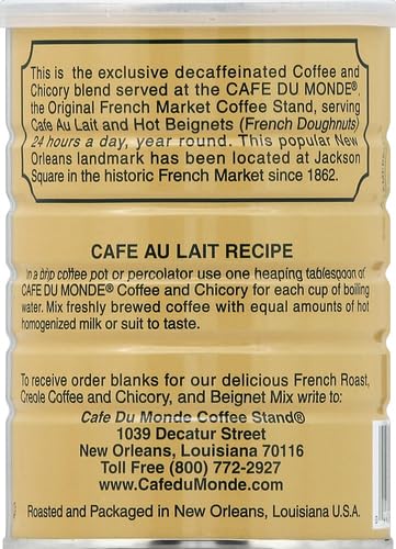 Cafe Du Monde Coffee And Chicory Decaffeinated, 13 Ounce