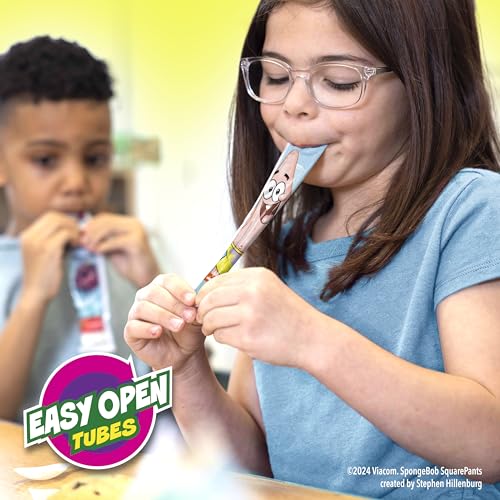 Go-GURT SpongeBob SquarePants Strawberry Splash and Cool Cotton Candy Kids Fat Free Yogurt Variety Pack, Gluten Free, 2 oz Yogur