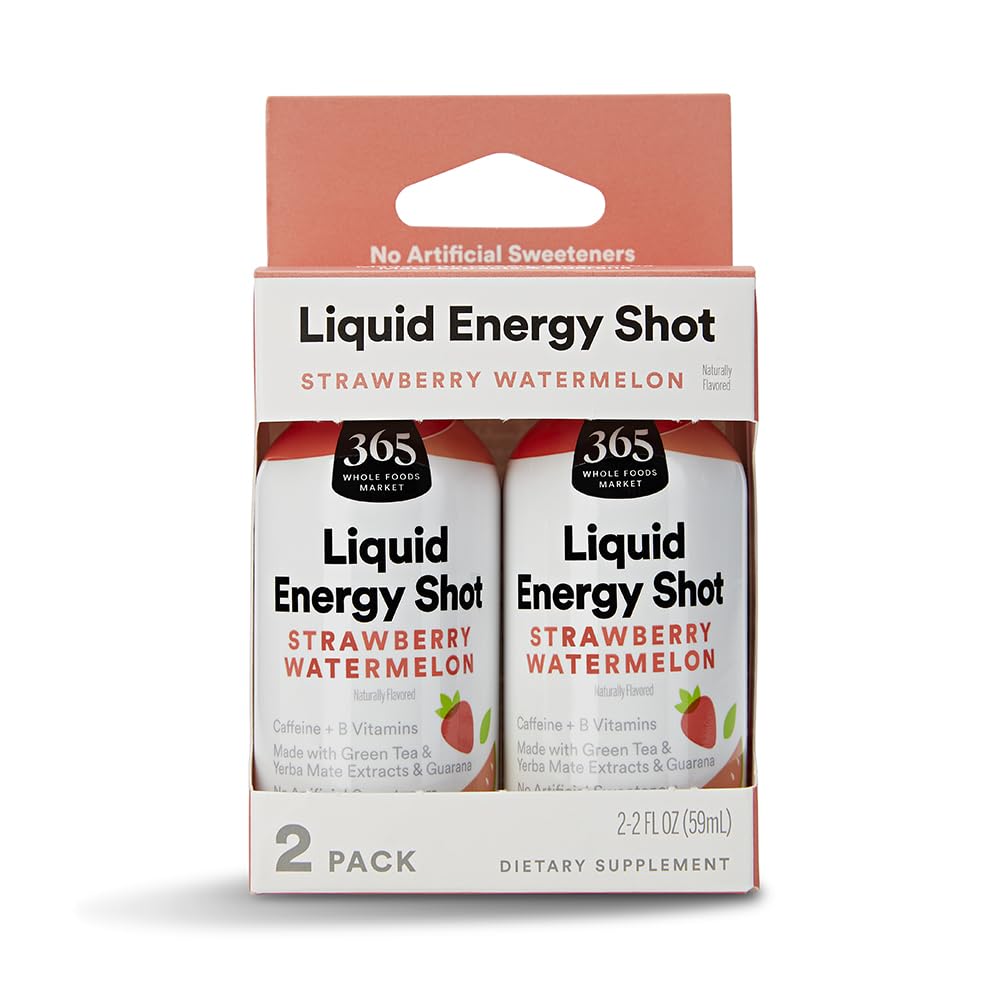 365 by Whole Foods Market, Energy Shot Duo Pack, Strawberry Watermelon, 2 Fl Oz