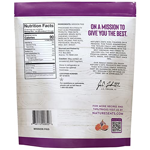 Nature's Eats Mission Figs, 10 Oz - Delicious Dried Figs, Healthy Snack, All-Natural, Gluten-Free, Perfect for Baking and Cooking