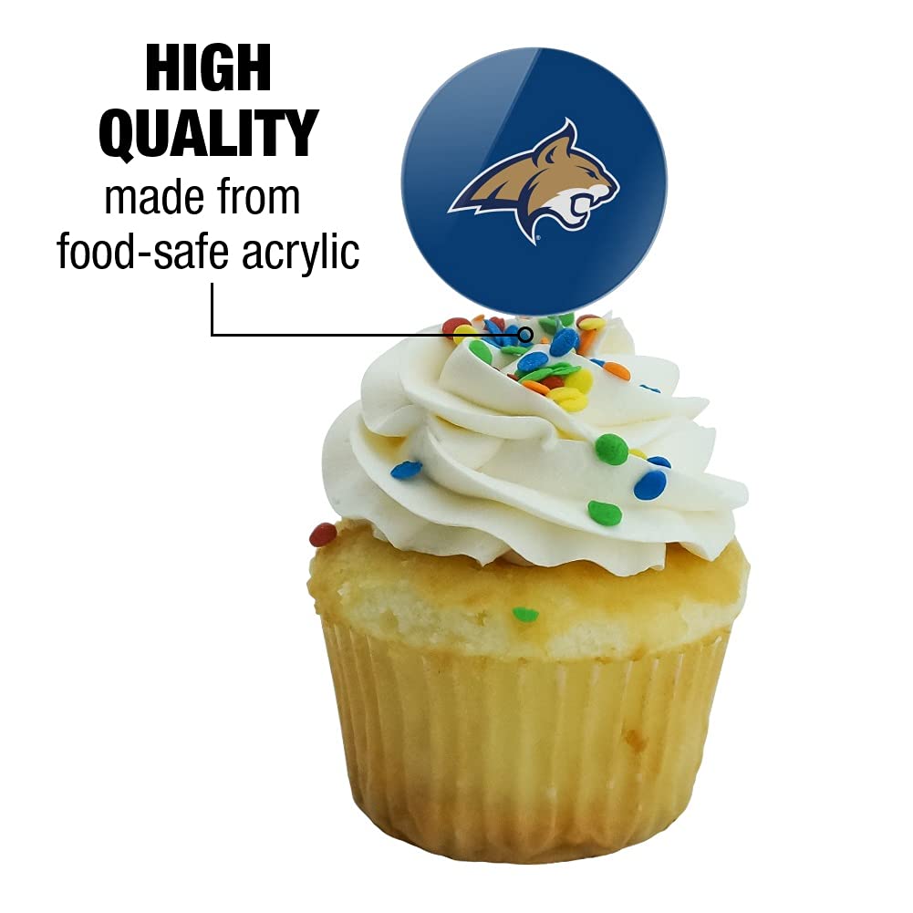 Montana State University Primary Logo Cupcake Picks Toppers Decoration Set Of 6