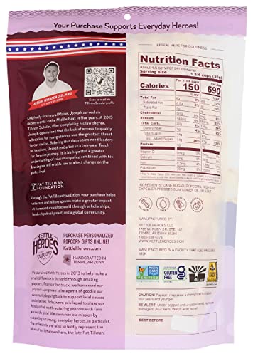 Kettle Heroes Small Batch Handcrafted Kettle Corn Popcorn - 6 Pack - Non-Gmo, Gluten Free, No Trans Fat, Kosher, Soy Free