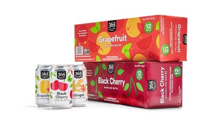 365 by Whole Foods Market  Black Cherry Sparkling Water  12 Pack  12 Fl Oz