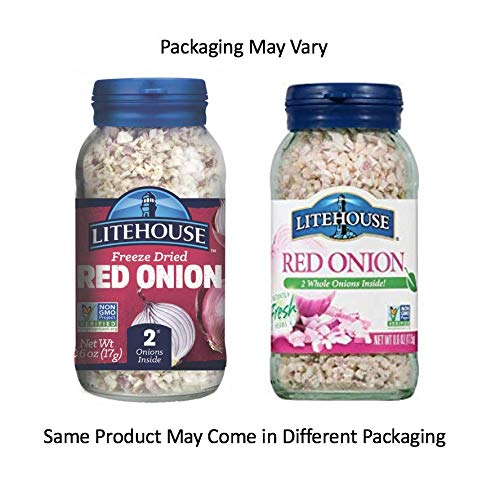 LITEHOUSE Freeze Dried Red Onion, Organic, Non-GMO, Gluten-Free, 0.6 Ounce (Pack of 6)