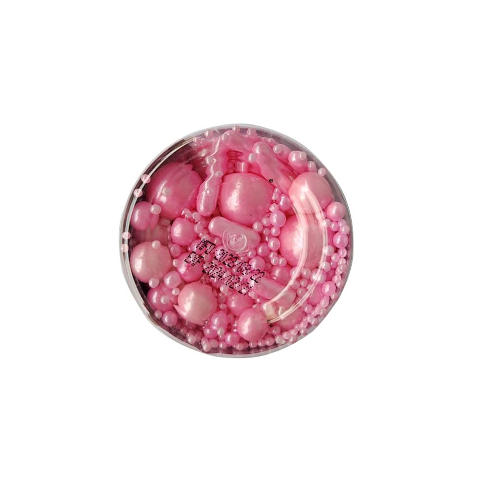 Edible Pink Pearl Sugar Sprinkles Candy Mix Size Baking Edible Cake Decorations Cupcake Toppers Cookie Decorating Wedding Party