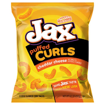 Bachman Jax Cheddar Cheese Puffed Curls 8.5 Oz Bags (4 Bags)