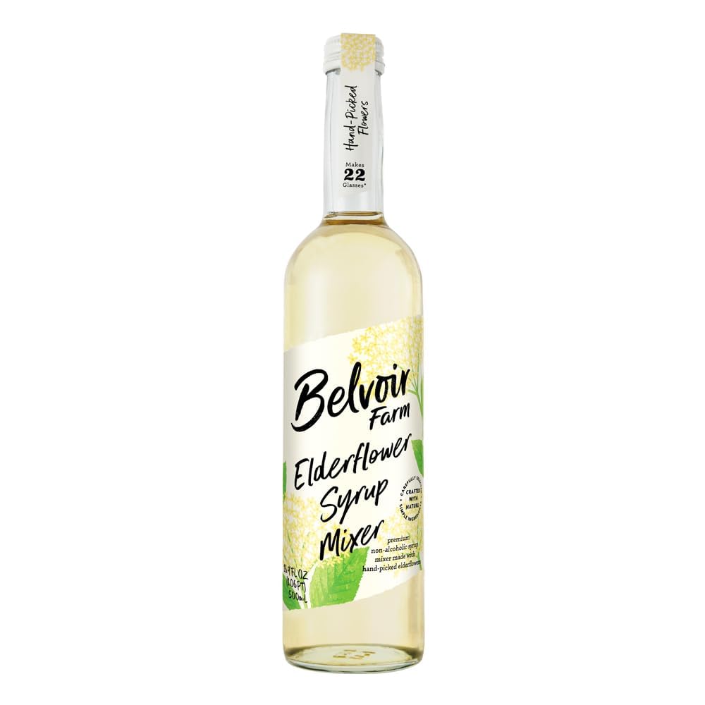 BELVOIR FRUIT FARMS Elderflower Syrup Mixer, 500ml (Pack of 1) | Refreshing Botanical Drink Mix | Perfect for Cocktails | Natura