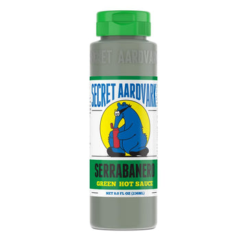 Secret Aardvark Serrabanero Hot Sauce - Non-GMO, Low Carb, Green Spicy Sauce - 8 fl oz - Plastic Bottle