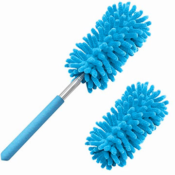 Microfiber Duster For Cleaning, Tukuos Hand Washable Dusters With 2Pcs Replaceable Microfiber Head, Extendable Pole, Detachable 