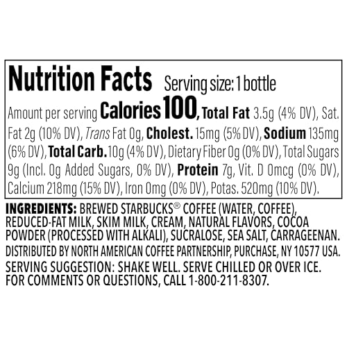 Starbucks Frappuccino Lite, Double Chocolate Gelato, Chilled Coffee Drink, 9.5 Fl Oz