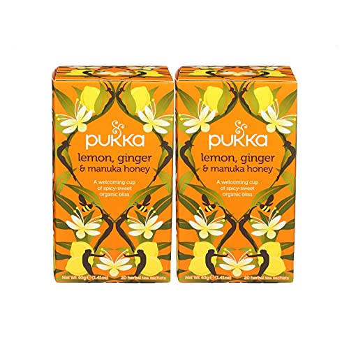 Pukka Herbal Teas Tea - Organic - Lemon Ginger And Manuka Honey - 20 Bags - Case Of 6