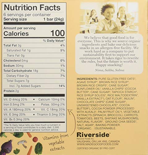 MadeGood Cookies & Crme Granola Bars, 6 Healthy Snack Bars, 0.85oz Each