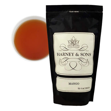Harney & Sons Black Tea Sachets, Mango 50 Count