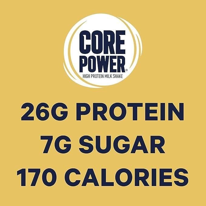 Core Power Protein Shake 26g Banana - No Added Protein Powder  Lactose-Free  Made with Canadian Milk - Pack of 12 Fairlife Protein Shakes  414mL/14 fl. oz. (Shipped from Canada)