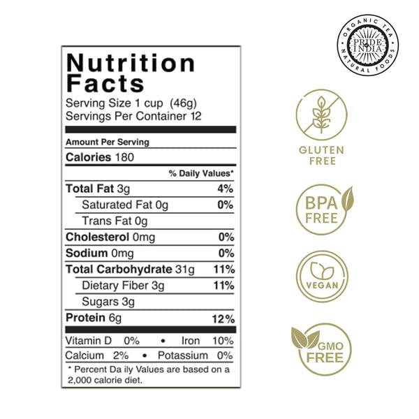 Pride Of India - Pack Of 6 - Natural Three Color Quinoa - 100% Royal Bolivian Superior Grade Protein Rich Whole Grain, 1.25 Poun