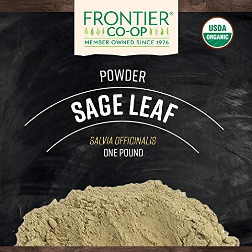Frontier Co-op Organic Ground Sage Leaf, 1 Pound, Culinary Herb