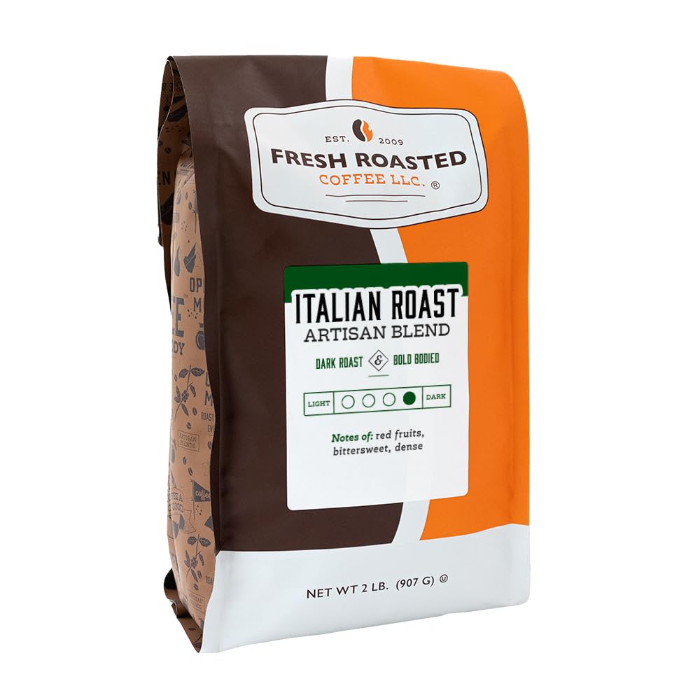 Fresh Roasted Coffee, Italian Roast, 2 Lb (32 Oz), Dark, Kosher, Whole Bean