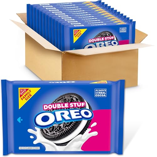 Oreo Double Stuf Chocolate Sandwich Cookies, Family Size, 12 - 18.71 Oz Packs