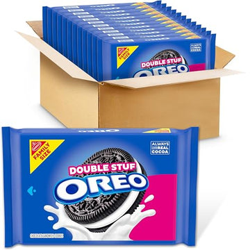Oreo Double Stuf Chocolate Sandwich Cookies, Family Size, 12 - 18.71 Oz Packs
