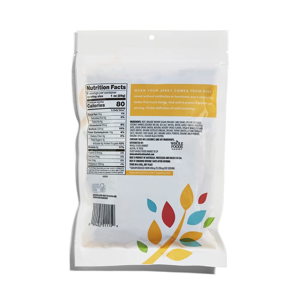 365 By Whole Foods Market, Original Family Size Reduced Sodium Beef Jerky, 8 Ounce
